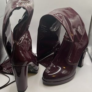 Gianni Bini Thigh-hi platform patent leather boots